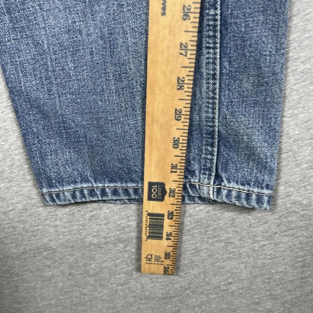 Ariat Legacy M2 Jeans Mens 34x32 Blue Light Wash Relaxed Boot Cut Distressed